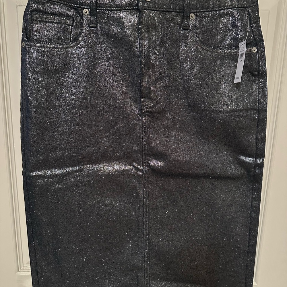GAP Shiny Dark Gray Denim Skirt